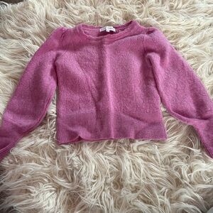 White + Warren Cashmere Featherweight Puff Sleeve Crewneck Sweater Size XS